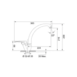 Bateria Franke 115.0622.963 Granitowy Onyx