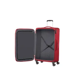 Poszerzana walizka duża American Tourister Crosstrack - red/grey