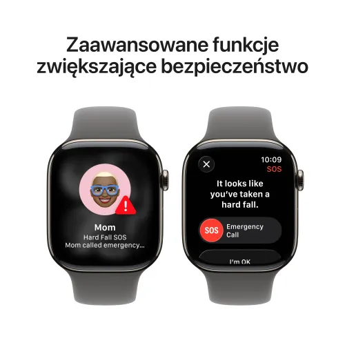 Apple Watch Series 11 GPS + Cellular 46mm Tytan Naturalny Pasek sportowy Górska szarość S/M