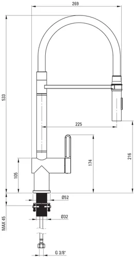 Bateria DEANTE Magnetic BRM R72M Złoty szczotkowany