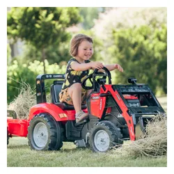 Falk Traktor Case na Pedały z Łyżką i Przyczepką Czerwony od 3 Lat