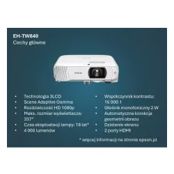 Projektor Epson EH-TW840 3LCD Full HD