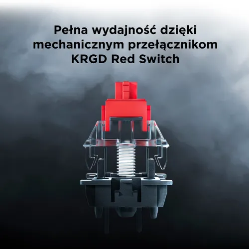 Klawiatura gamingowa Rampage Snug KRGD Red Switch przewodowa mechaniczna podświetlana biało-szara