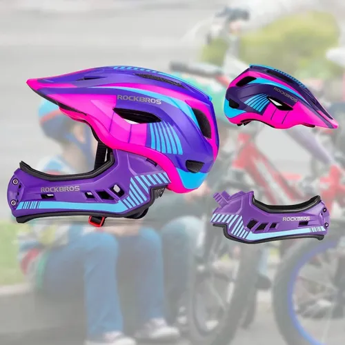 Kask rowerowy ROCKBROS TT-32SBPP-S Fioletowo-różowy dla Dzieci (rozmiar S)