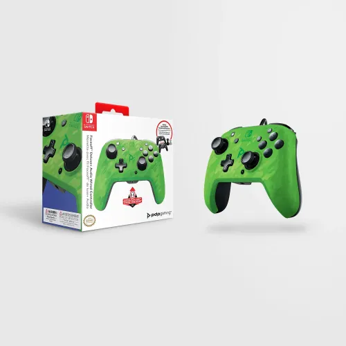 Pad PDP Faceoff Deluxe+ Audio do Nintendo Switch Przewodowy camo zielony