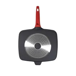MONETA Pro Grill 49,8 x 33 cm czarna - patelnia grillowa nieprzywierająca dzielona