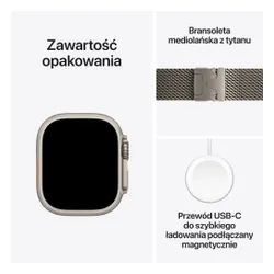 Apple Watch Ultra 2 GPS + Cellular Koperta z tytanu 49mm Bransoleta mediolańska z tytanu Rozmiar L