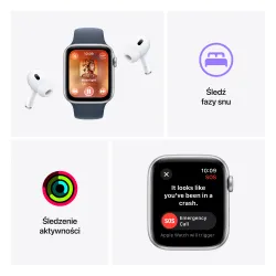 Apple Watch SE 2gen GPS koperta 44mm z aluminium Księżycowa poświata pasek sportowy Księżycowa poświata S/M