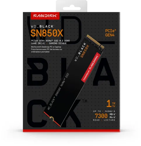 Dysk SSD WD Black SN850X 1TB PCIe Gen4 x4 Bez radiatora