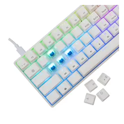 Klawiatura gamingowa White Shark Shinobi Blue przewodowa mechaniczna podświetlana biała