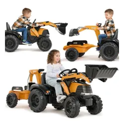 Falk Traktor Na Pedały Case Ce Z Koparką Ładowarką I Przyczepą 3-7 Lat