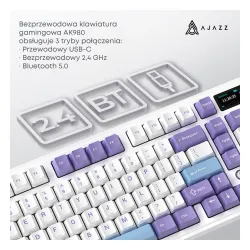 Klawiatura mechaniczna Ajazz AK980 V2 Gift Switch V2 Biało-Fioletowy