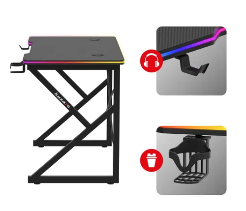 Biurko gamingowe HUZARO Hero 1.7 RGB Czarny