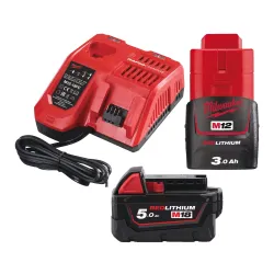 Milwaukee M12-18 Şarj Cihazlı 5AH ve 3AH Batarya