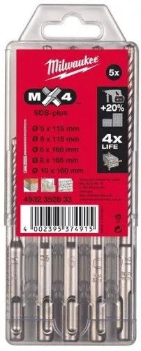 Milwaukee SDS Plus MX4 Matkap Uçları (5 adet)