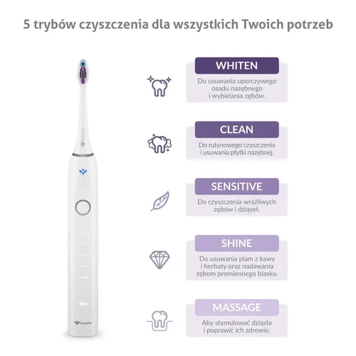Szczoteczka soniczna TRUELIFE SonicBrush Clean70 UV Biały