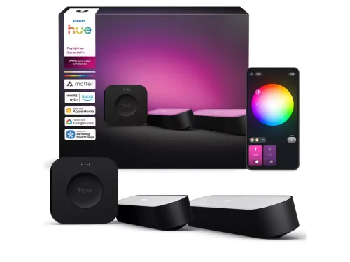 Zestaw Philips Hue White and Color Ambiance Zestaw startowy: 2 podłużne lampy Play light bar + Bridge Pro Czarny
