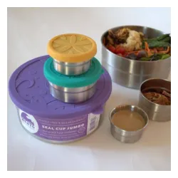 Okrągły stalowy pojemnik ECOlunchbox Seal Cup Jumbo ™ 1,42 l - violet