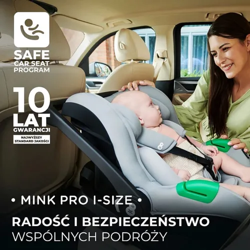Fotelik samochodowy KINDERKRAFT Mink Pro I-Size z bazą 40-75 cm (0-13 kg) Szary