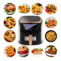 Frytkownica beztłuszczowa Air Fryer BERDSEN BD-652 5l Czarno-złoty