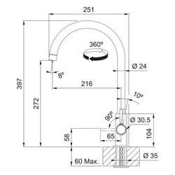 Bateria FRANKE Lina Clear Water 2.0 J 120.0730.807 Czarny mat