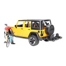 Машинка Bruder Jeep Wrangler Unlimited Rubicon z rowerem górskim i figurką kolarza (02543)