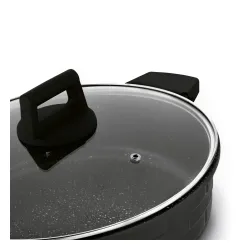 Patelnia nieprzywierająca z dwoma uchwytami i pokrywką STARKE PRO BRICK MARBLE 28 cm