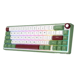 Klawiatura ROYAL KLUDGE R65 RGB Brown Switch Zielono-biało-czerwony