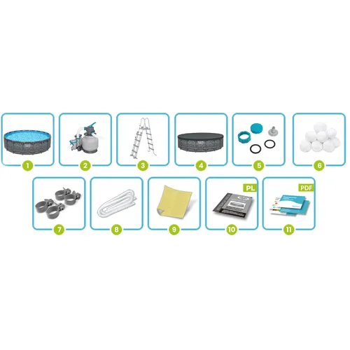 Basen stelażowy Bestway 561KC ogrodowy całoroczny 549x132cm APX zestaw 11w1