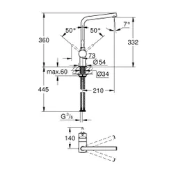 Bateria GROHE Vento 30425000 Chrom
