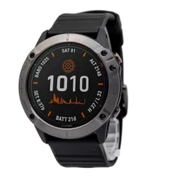 Smartwatch Garmin Fenix 6X Pro Solar tytanowo-szary z powłoką DLC i czarnym paskiem (010-02157-21)