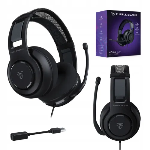 Słuchawki przewodowe z mikrofonem Turtle Beach Atlas 200 USB dla PC Nauszne Czarrny