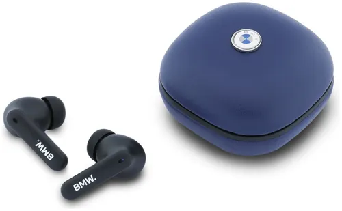 Słuchawki dokanałowe BMW Leather Metal Logo ANC Granatowy