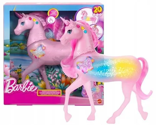 BARBIE MAGICZNY JEDNOROŻEC interaktywny ze światłem, dźwiękiem JCP78