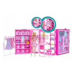 BARBIE WYMARZONA SZAFA MARZEŃ NA UBRANKA GARDEROBA +ubranka dla lalki HXD59