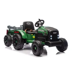 Traktor Na Akumulator Dla Dziecka Ch9959B 24V 2X120W Przyczepa LED Eva Pilot