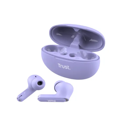 Słuchawki bezprzewodowe Trust Yavi ENC Dokanałowe Bluetooth Fioletowe