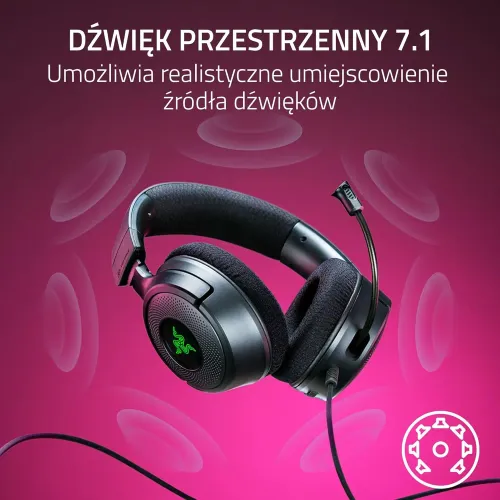 Słuchawki przewodowe z mikrofonem Razer Kraken V4 X Nauszne Czarny