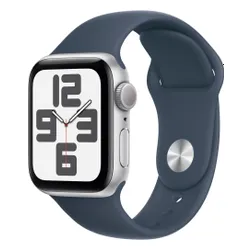 Apple Watch SE GPS 40 мм алюминиевый серебристый / штормовой синий спортивный ремешок M / L