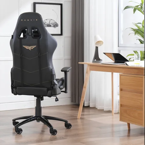 Fotel GAMVIS Phantom Large Czarny (złote elementy)