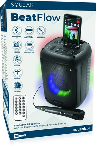 Głośnik mobilny SQUEAK Beatflow Radio FM Czarny