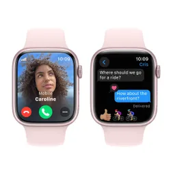 Apple Watch 9 GPS + сотовый 45 мм алюминиевый розовый / Розовый Спортивный ремешок M / L