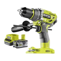 Wiertarko-wkrętarka RYOBI R18PD7-0 + Akumulator RYOBI RC18120-150 5Ah 18V + Ładowarka