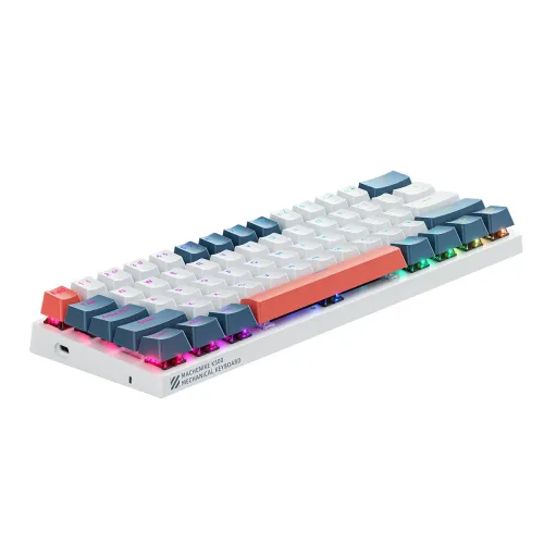Klawiatura mechaniczna Machenike K500-B61 Gamingowa Przewodowa Red Switch Niebiesko-biała