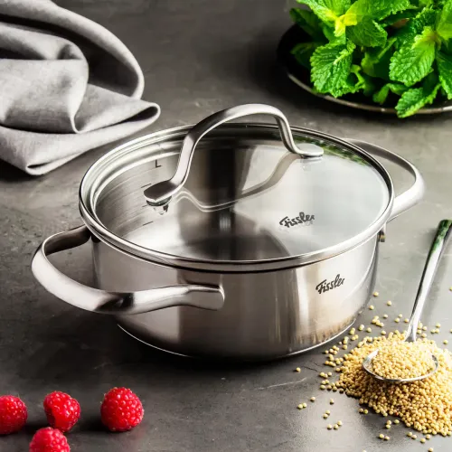 FISSLER San Francisco 1,2 l - garnek ze stali nierdzewnej ze szklaną pokrywką
