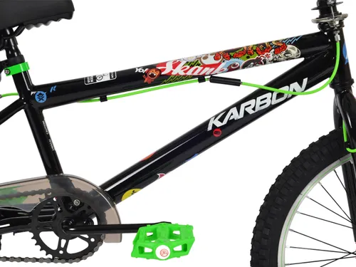 Rower dziecięcy KARBON Stickerboomb BMX 20 Czarno-zielony