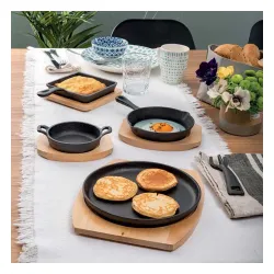 TOGNANA Fusion Taste 27 x 17 cm - patelnia żeliwna z deską