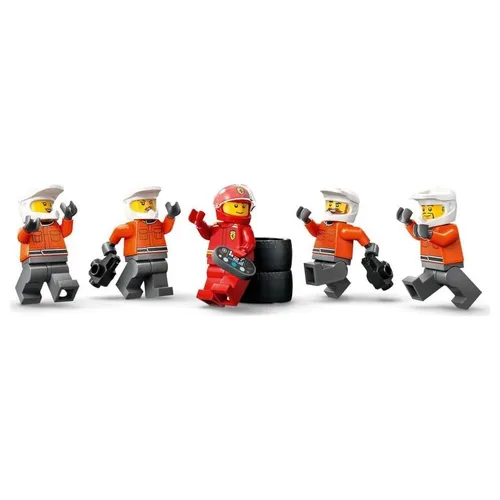 LEGO City 60443 F1 Pit stop i mechanicy z bolidem Ferrari