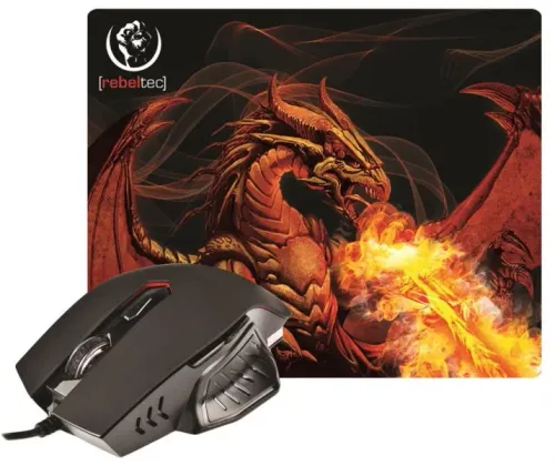 Myszka gamingowa Rebeltec RED DRAGON Czarny + Podkładka