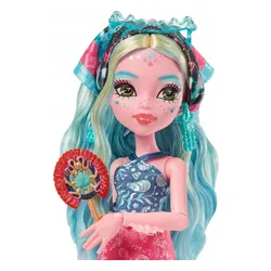 LALKA MONSTER HIGH STRASZYSEKRETY S7 Lagoona Blue wakacje zestaw z walizką